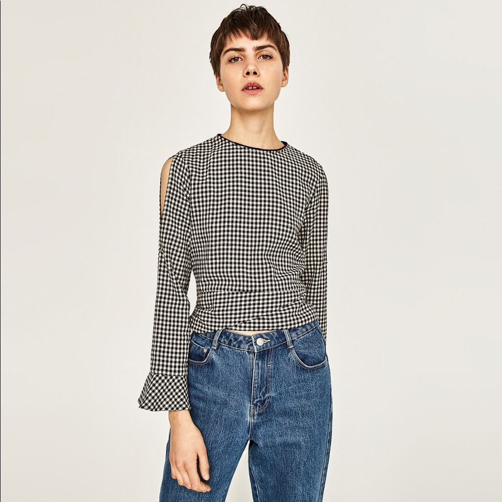 Liked New Zara Black Bow Top - Picture 1 of 8